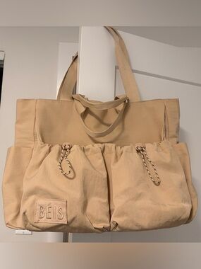 BEIS Sport Carryall Tote Bag in Beige